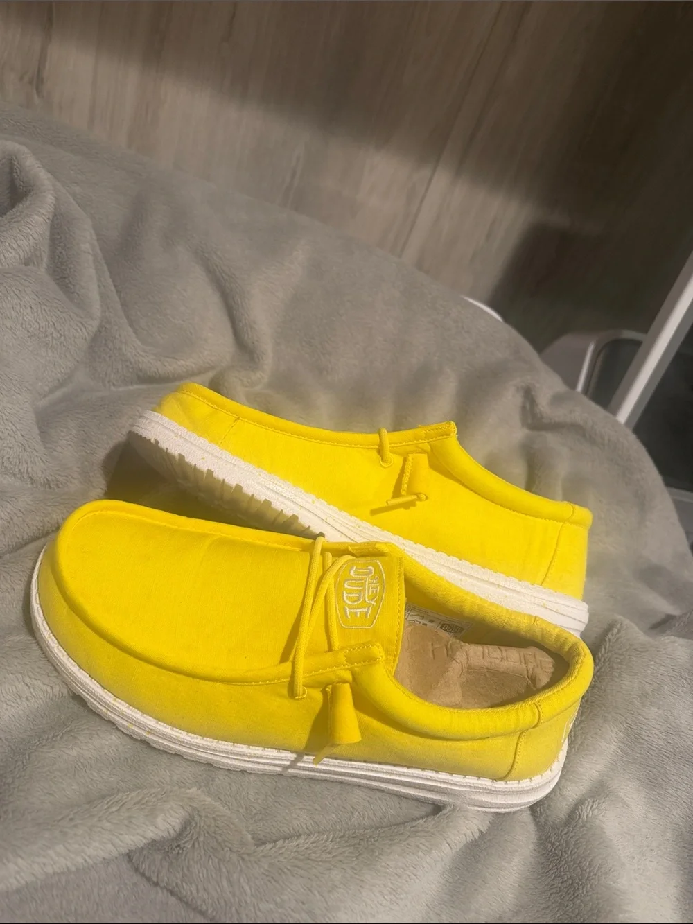 Hey Dude Men's Bright Yellow Slip-On Boat Shoes